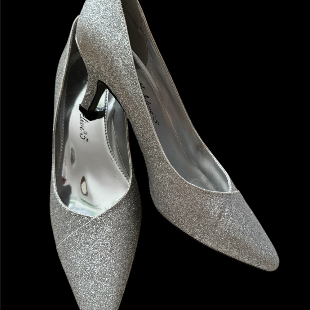 Silver Glitter Heels